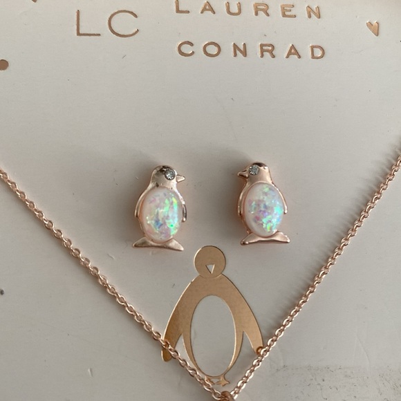 LC Lauren Conrad Penguin Necklace and Earrings Set - Picture 3 of 3